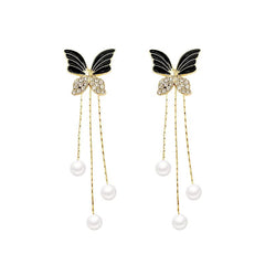 New Trend Unique Design Elegant Delicate Light Luxury Black Butterfly Earrings Women Fashion Jewelry Party Premium Gifts