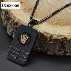 Rolex Crown Plate Pendant Necklace for Men